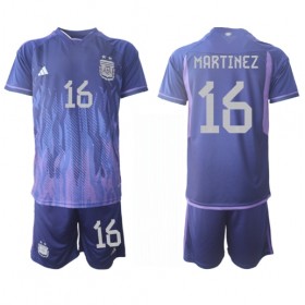 Fotbalový Komplet Argentina Lisandro Martinez 16 Dětské Venkovní Mistrovství Světa 2022 Krátký Rukáv (+ trenýrky)